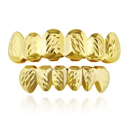 Classic Fashion Teeth Grillz Hip Hop 14K Gold Plated Tooth Caps Decor Braces Dental Grills For Women Men Jewelry