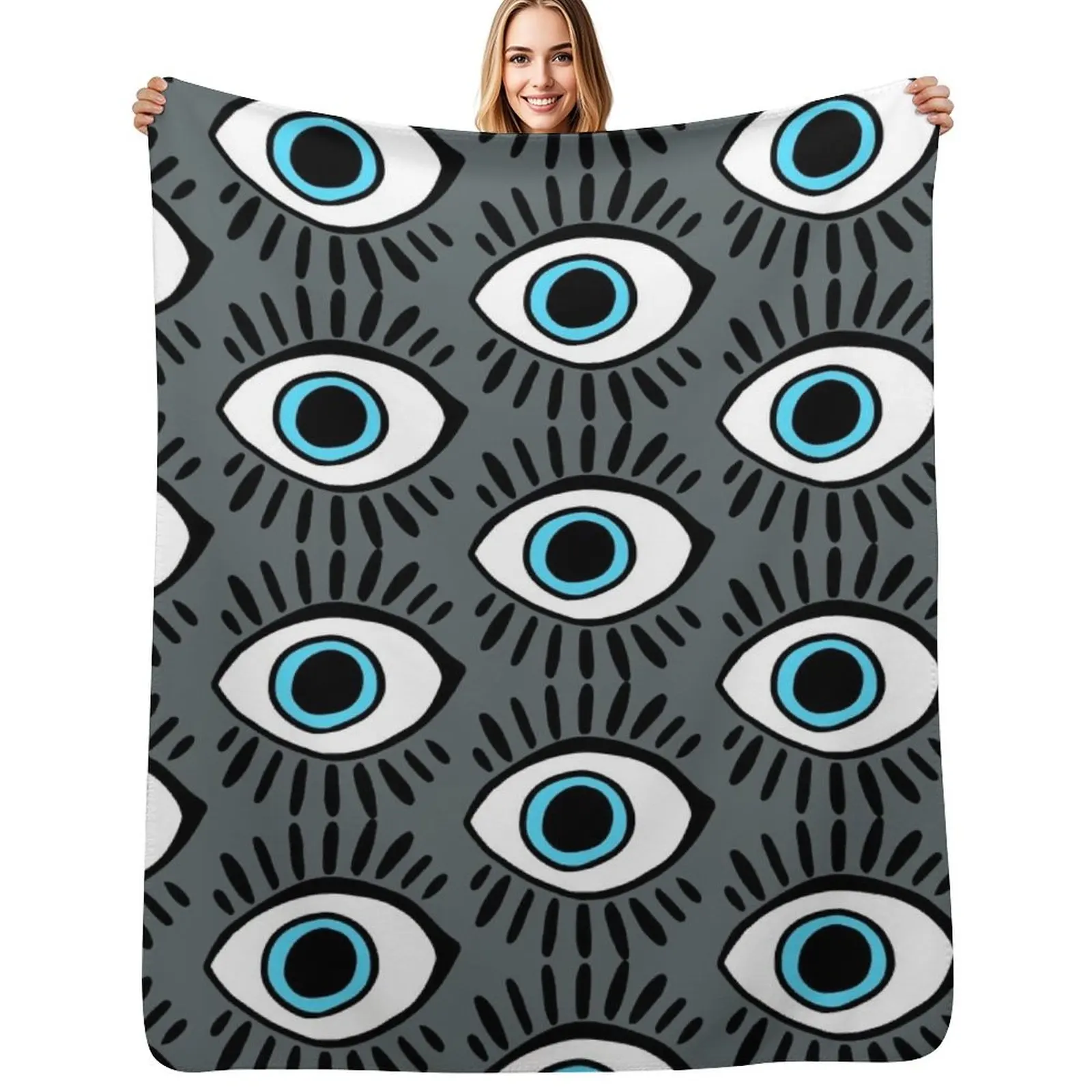 Blue Eye Throw Blanket Soft Plush Plaid Soft Plaid Picnic Bed covers Blankets For Baby wednesday Blankets