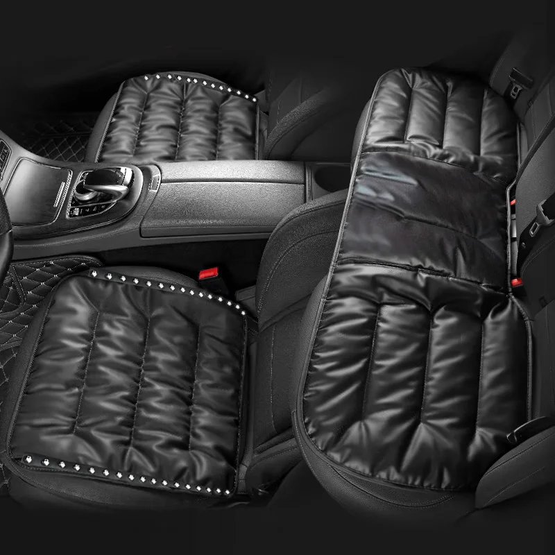 Neue Top Qualität Sofa Puff Leder Universal Auto Sitz Abdeckung Mode Krone Niet Auto Sitzkissen Pad Schutz Auto Zubehör