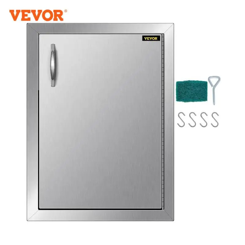 VEVOR 16x22-Inch Outsides Kitchen Door Stainless Steel Waterproof Storage Cabinet Durable Safe Easy to Install for BBQ Island