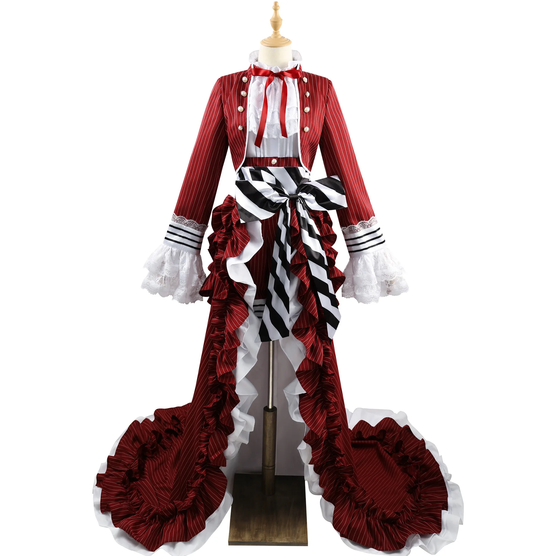 Anime Zwarte Butler Ciel Phantomhive Cosplay, Kostuumjurk Rood Gothique Lolita Lange 208.k Vrouwen Men Halloween Feest Comic Con