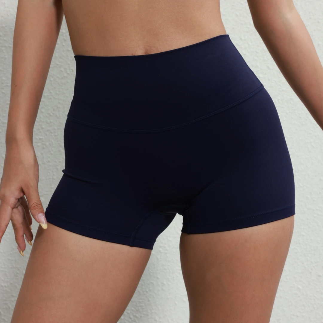 

Однотонные спортивные шорты с высокой талией для йоги, фитнеса, велоспорта, комплексных тренировок, бега и приседаний (защита от просвечивания)