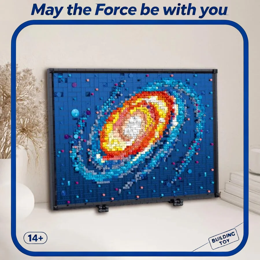 2026 Space Milky Way MOC Building Model Painting Micro Building Blocks Kit Creative Collectible Toys Gifts for Adult 2400+pcs