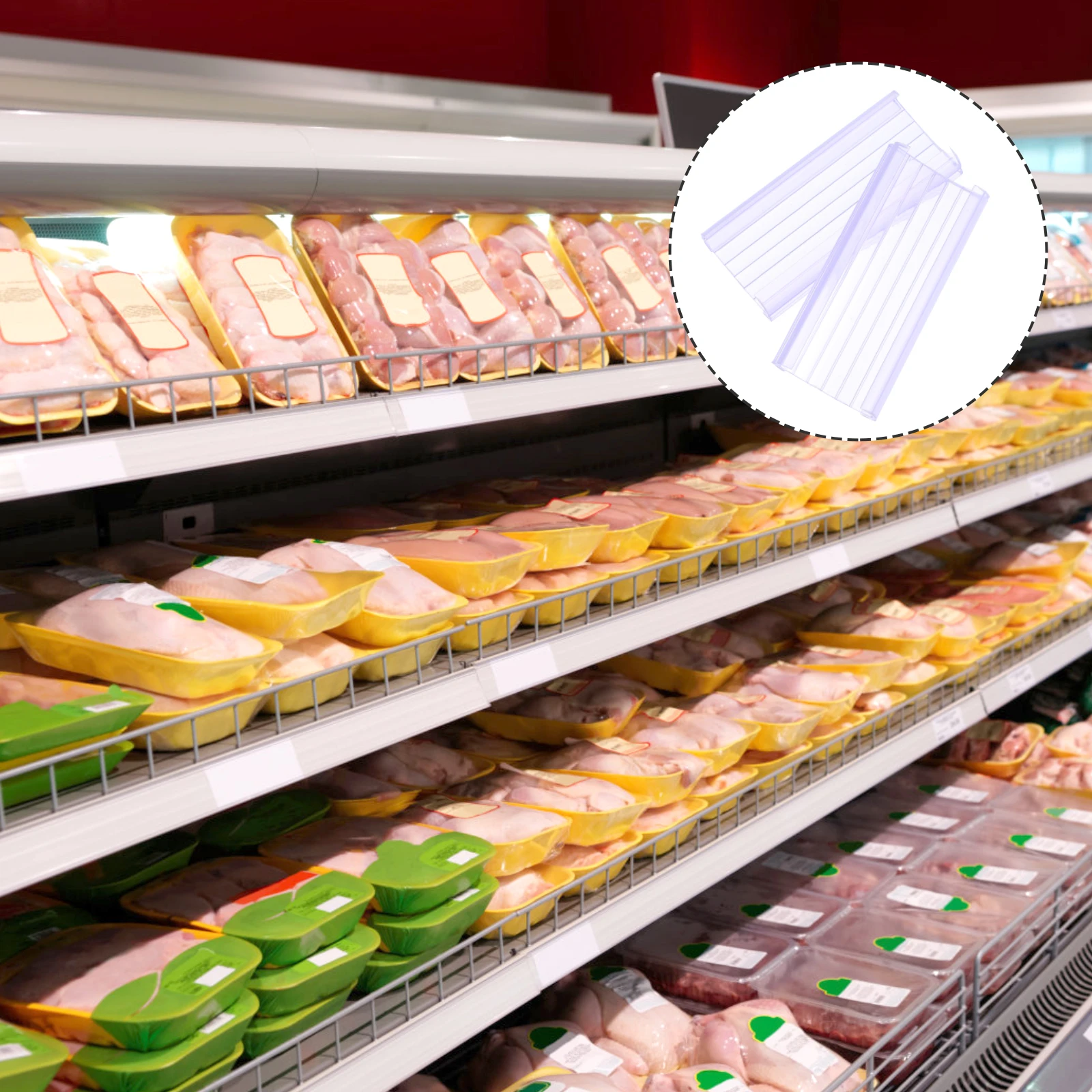 

20 Pcs PVC Transparent Arc-shaped Storage Rack Display Holder Supermarket Label Holders Commodity
