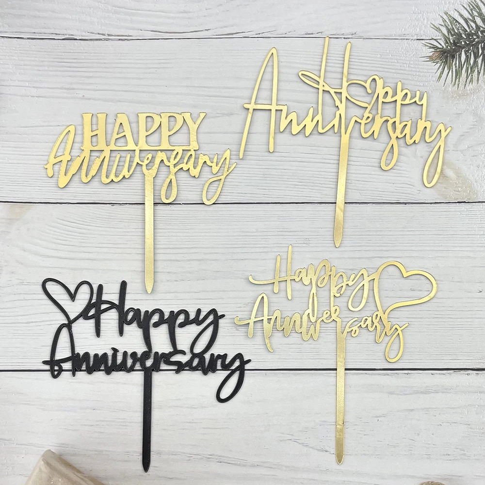Hochzeitstag Tortenaufsatz Acryl Kuchendekoration Einsatz Partyzubehör Romantische Feier Dekor Paar Liebe Andenken – Detail 2