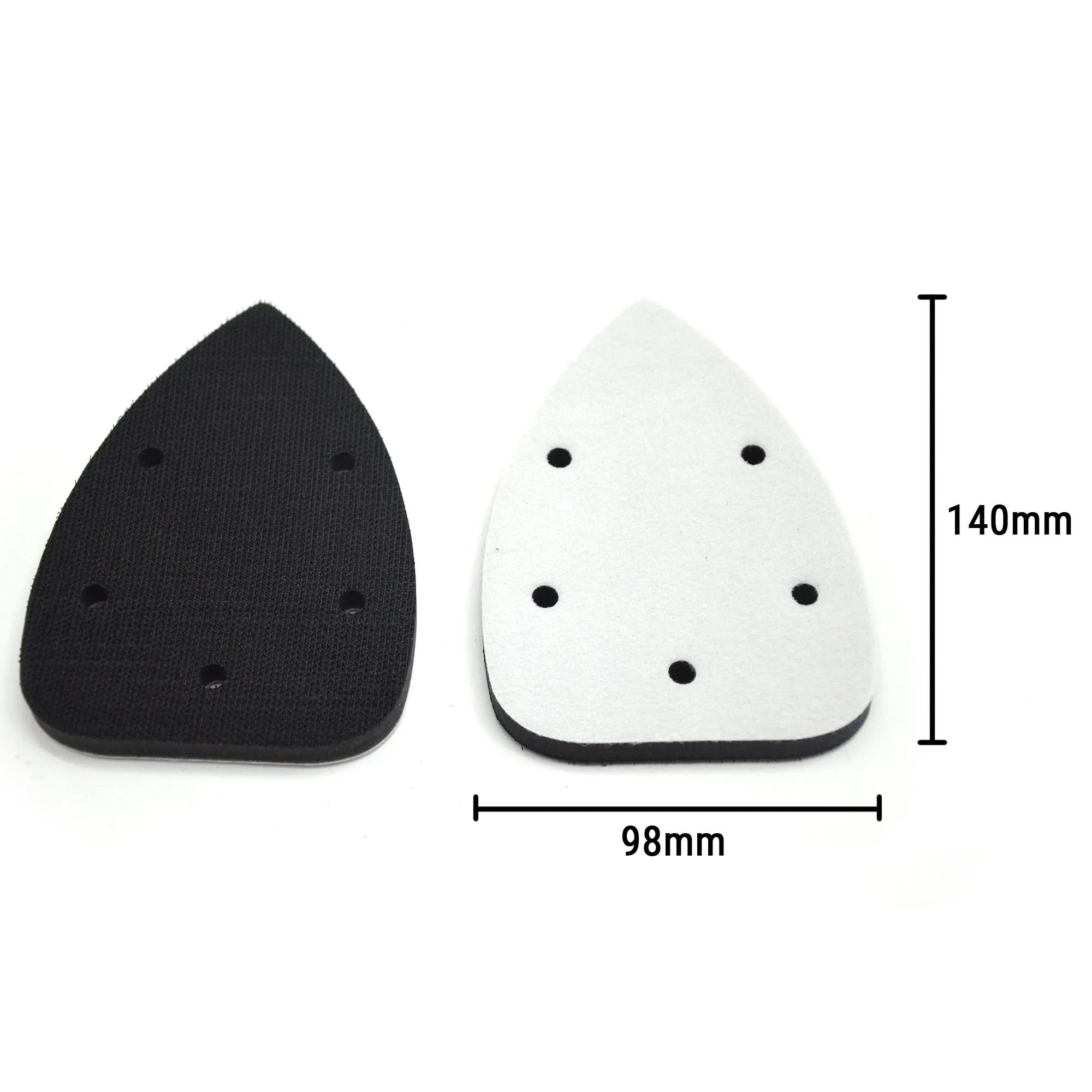 2 PCS 140x98mm 5 Holes Mouse Hook and Loop Soft Buffer Interface Cushion Pad Protection Disc for Backing Pad Polishing Grinding