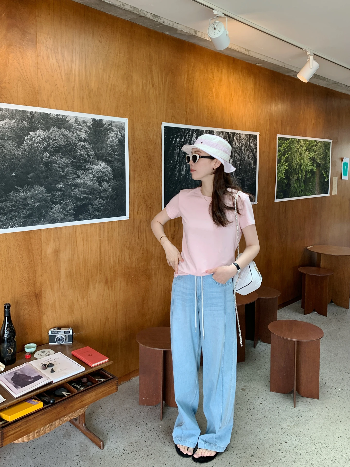 

Ultra-Thin Cool Wide-Leg Jeans Women's Faionable Loose Fit High Waist Casual Waed Denim Pants Fre Light Blue Summer Wear