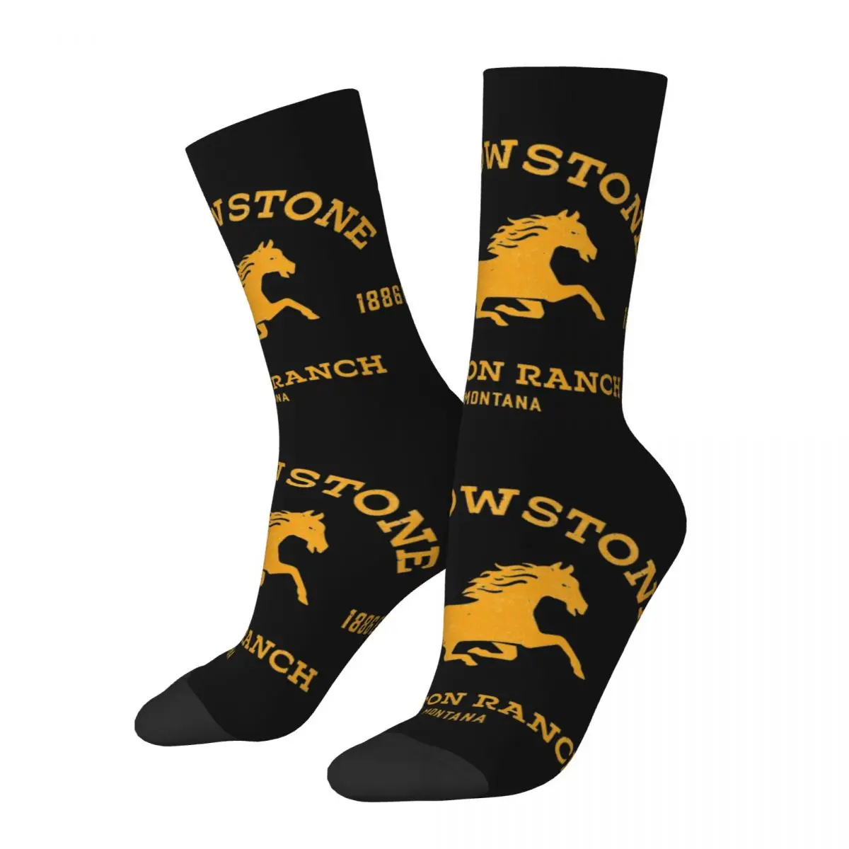 Yellowstones Dutton Ranch Socks Men's Women's Polyester Casual Horse Socks High Quality Spring Summer Autumn Winter Stockings