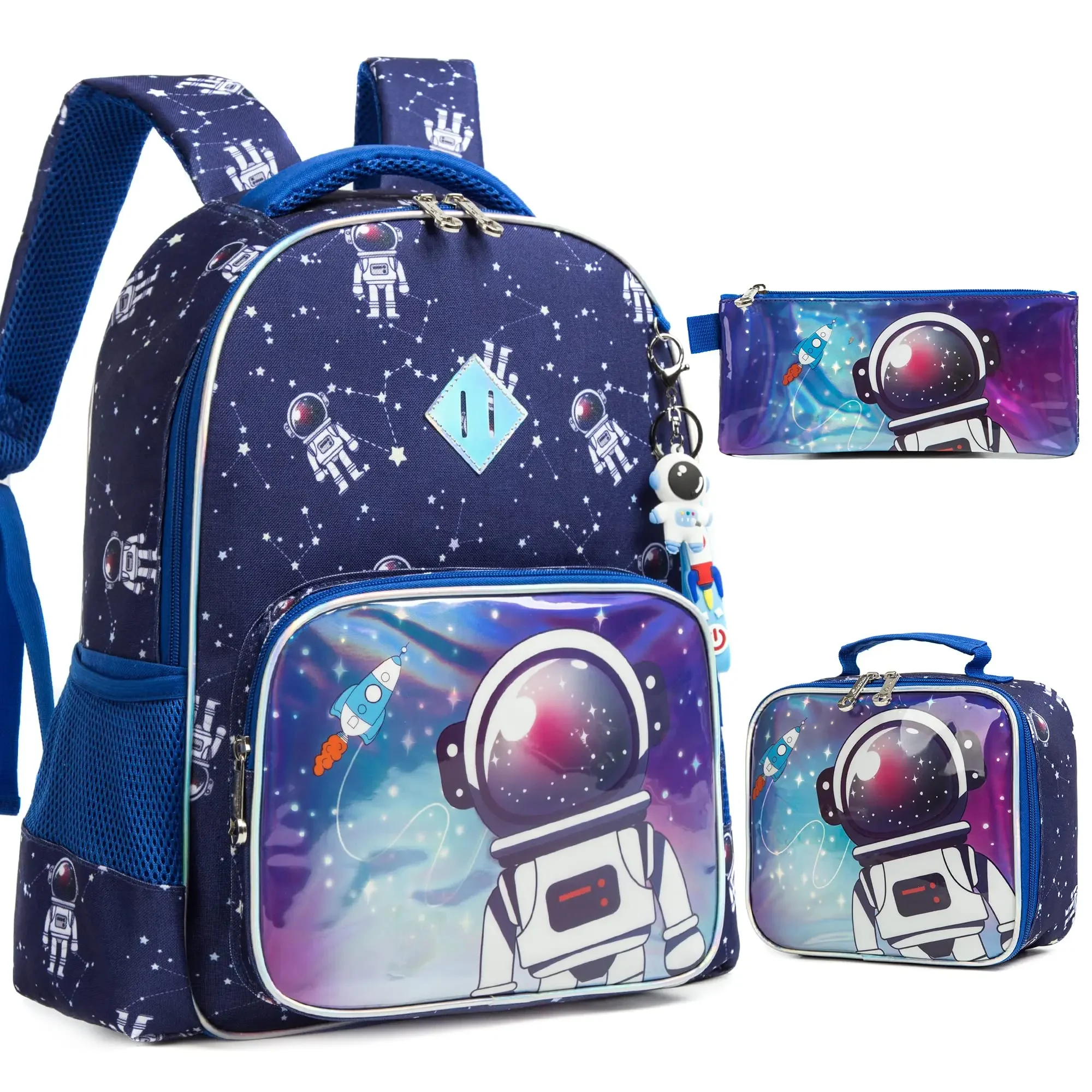 BIKAB 3pcs Boys School Bags Astronaut Backpack with Dinosaurs and Kawaii Cartoon for Kids  School Backpack  Kids Bags for Girls