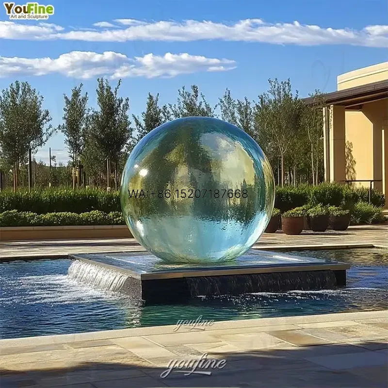 Wmwmnu Modern Garden Spheres Water Feature Acrylic Ball Fountain for Outdoor Decor