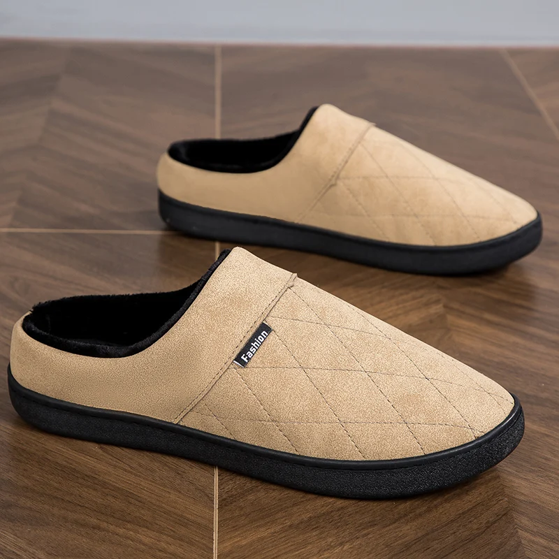 

Зимние хлопковые тапочки, мужская повседневная домашняя мужская обувь, удобная теплая мужская обувь, женская мягкая короткая плюшевая мужская обувь