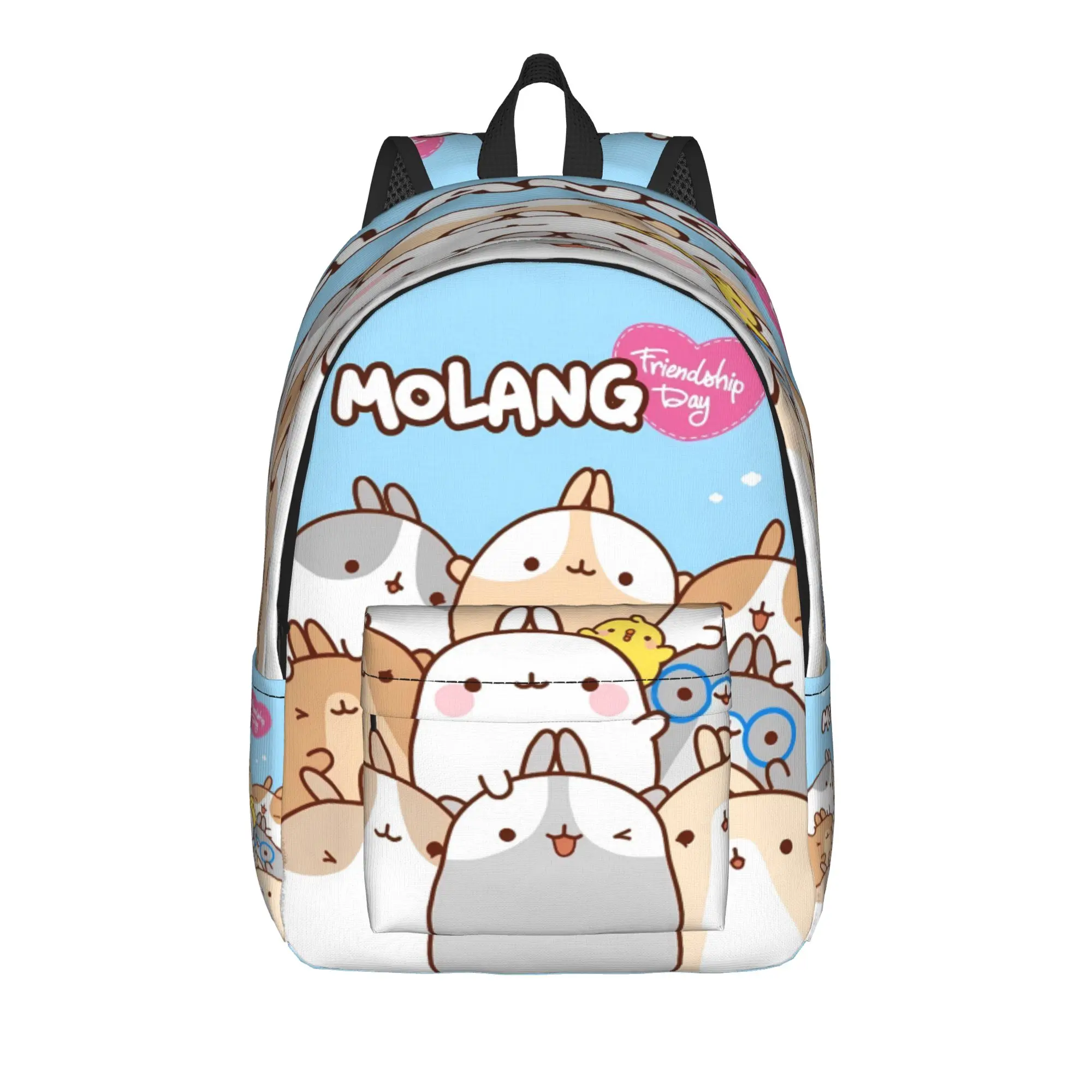 Забавный мультяшный рюкзак Molang, повседневные рюкзаки, женские элегантные школьные сумки, дизайнерский большой рюкзак