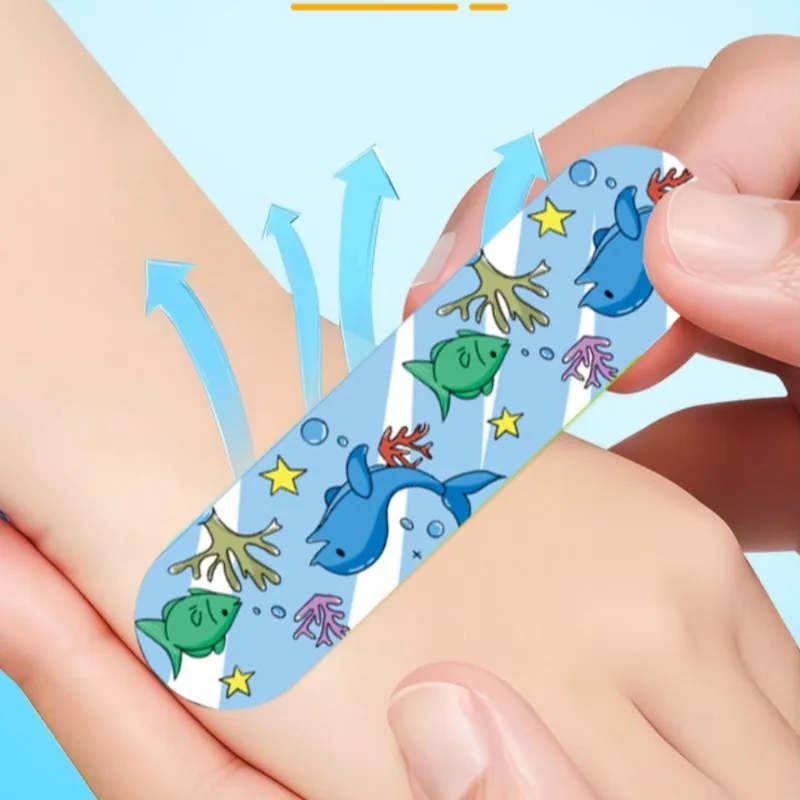 

100Pcs/Set Cartoon Marine Fish Pattern Band Aid Cute Waterproof Plasters Wound Dressing Patch First Aid Adhesive Bandages