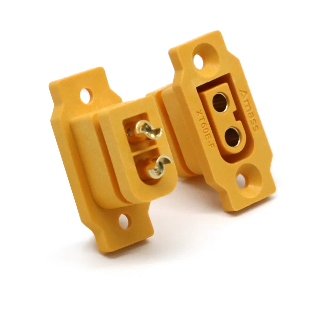 2/5pc Amass XT60E-F Female Plug Large Current Gold/Brass Ni Plated Connector Power Battery Connector Adapter