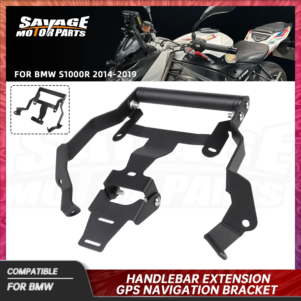 S1000R 2019 Cellphone Phone GPS Navigation Mount For BMW S1000R 2014+ Handlebar Bar Extension Stand Bracket With Camera Holder