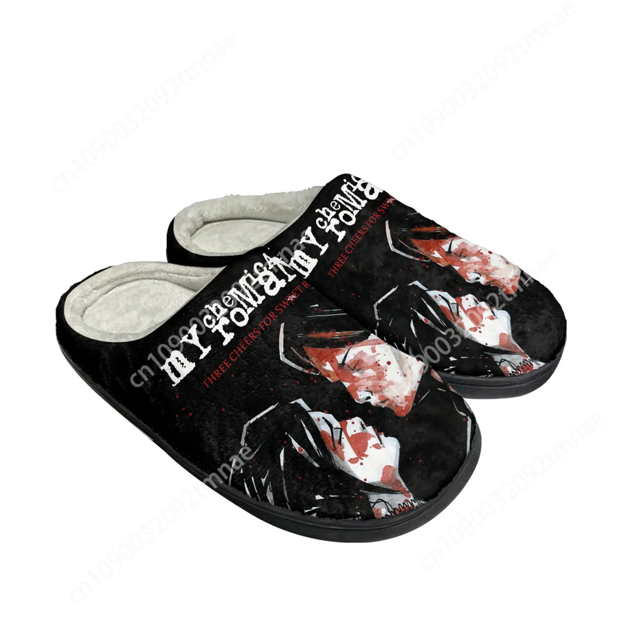 

My Chemical Romance Rock Band Home Cotton Custom Slippers Mens Women Sandals Plush Casual Keep Warm Shoes Couple Thermal Slipper