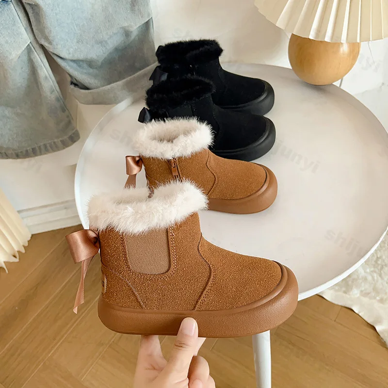 Children's Cotton Shoes Ankle Boots Autumn/winter Fashion Outdoor Casual Short Boots Plush Warm Girl Boys Cold Proof Snow Boots