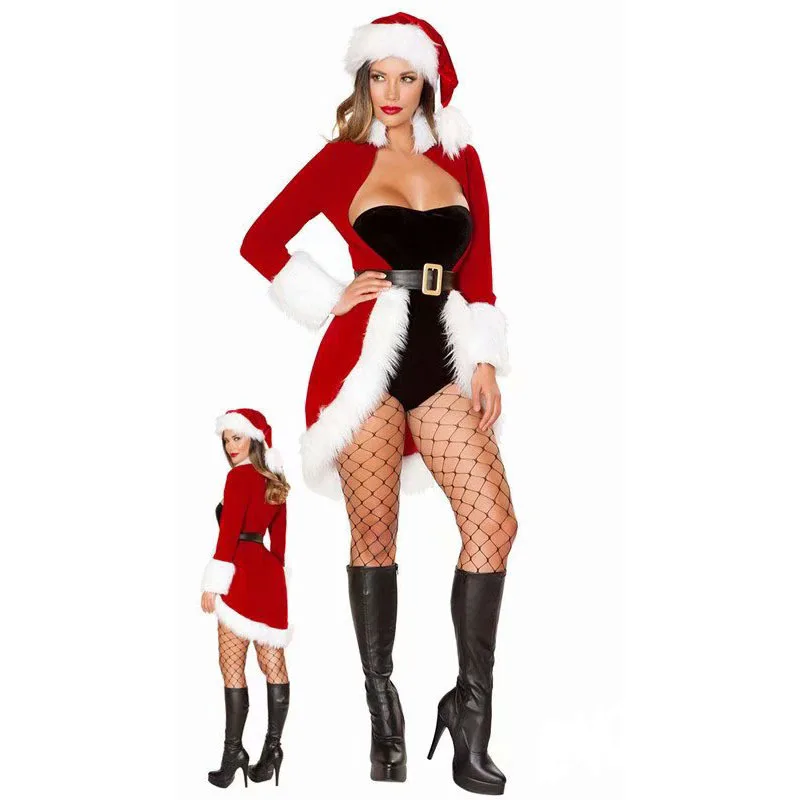 European and American Sexy Chest Hugging Christmas Costume Adult Women's Bar Nightclub Lead Dance DS Holiday Performance Clothes