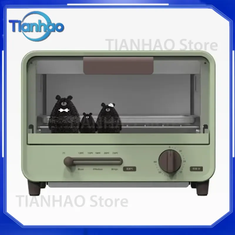 Mini Single-Tier Multi-Function Electric Oven 6L Retro-Style Home Oven with Slider Temperature Control for for