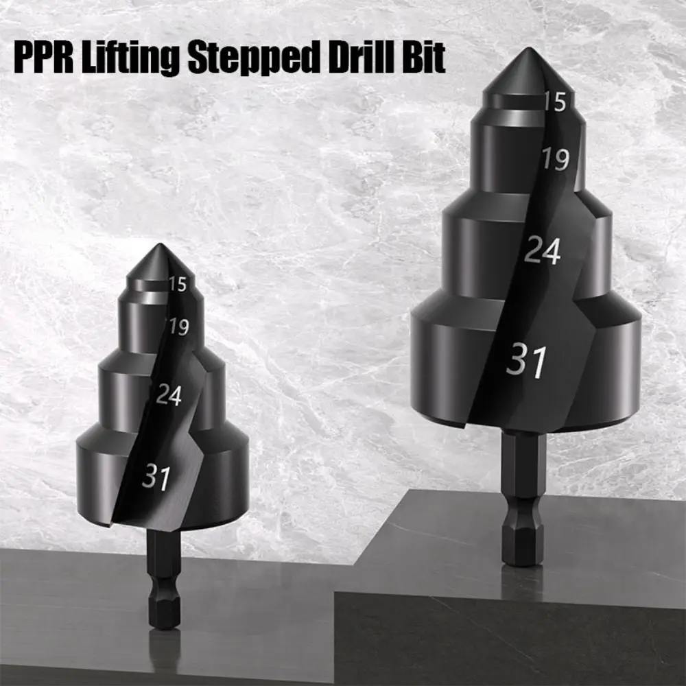 

1/2 "3/4" 1" PPR подъемное ступенчатое сверло с шестигранным хвостовиком, спиральное расширительное сверло для водопроводных труб, открывалка для отверстий из легированной стали высокой твердости