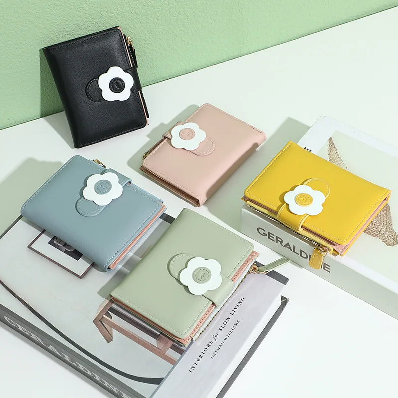 

Flower Buckle Wallet for Ladies Multi-slot Card Bags Large-capacity Student Coin Purse Portfel Damski Carteras De Lujo Para Dama