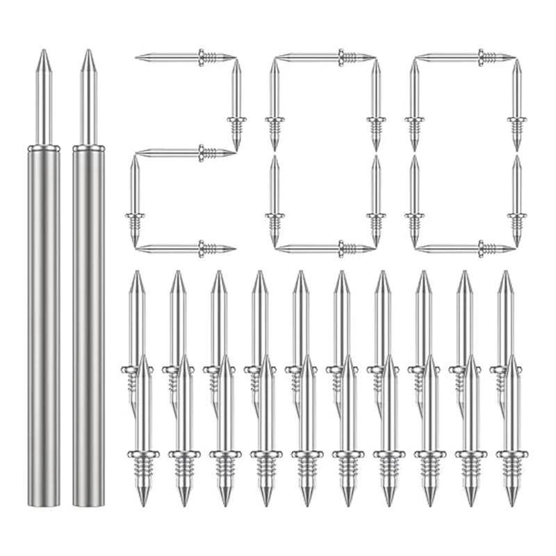 

200 Pcs Double-Head Skirting Thread Seamless Nail, Rust-Proof Hardware Nails Skirting Thread Screws Set With 2 Rods, With Nail