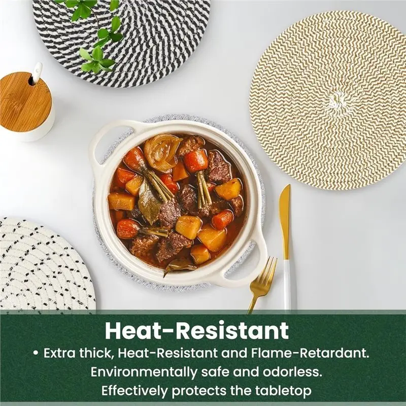 AB13-A Thick Heat-Resistant Large Cup Cushion For Kitchen Decoration(For Hot Dishes, Pots And Pans), 1Set About 8 Inches