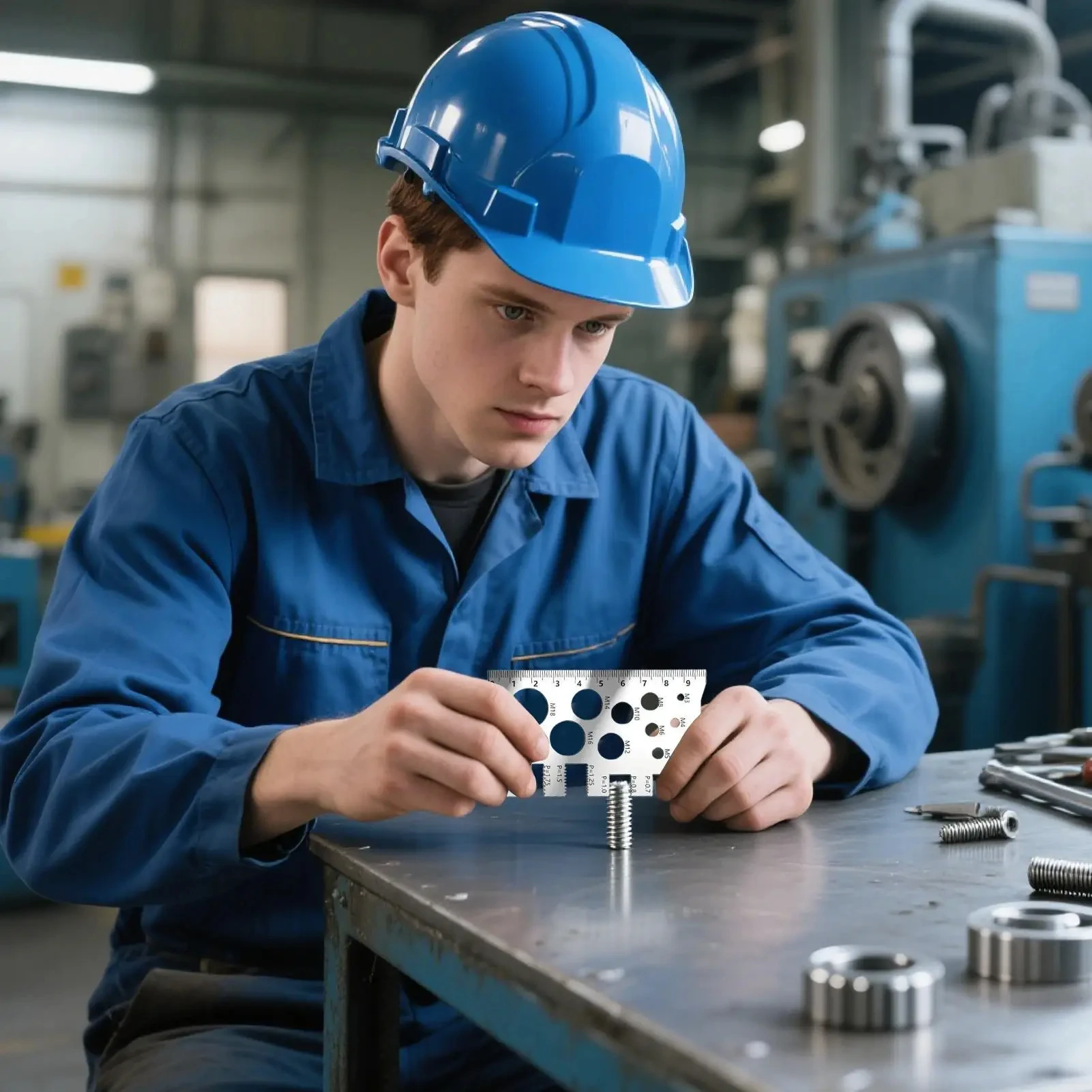 موضوع مدقق المسمار قياس حاكم الفولاذ المقاوم للصدأ الفرجار متري أداة قياس لقياس المسمار الملعب بت الترباس الجوز المسمار