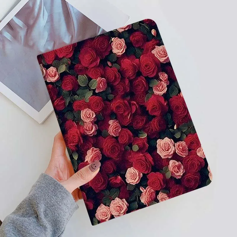 

Rose Flower Art Elegant For Vivo IQOO Pad Pad2 Pad3 Pad5 Air SE Pro 11 11.5 12.1 12.3 13 inch Foldable Cover Tablet Case