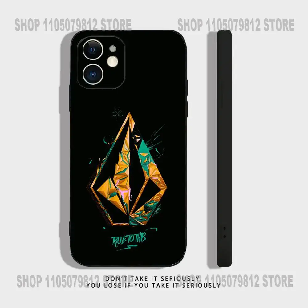 Luksusowe etui na telefon V-Volcom na deskorolkę do iPhone 17 16,15,14,13,12,11,Pro,XS,Max,XR,Plus,Mini Miękki silikonowy czarny wstrząsoodporny