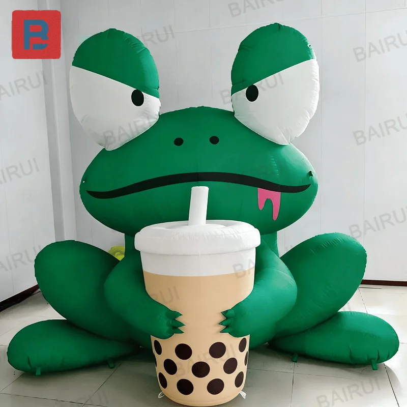 Inflatable frog, animal-shaped inflatable model, with blower, for outdoor shopping malls and squares' event decoration