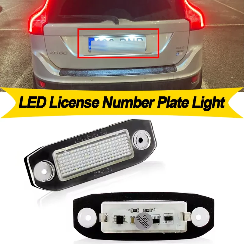 

2 шт. автомобильный светодиодный светильник номерного знака для Volvo XC90 S40 V50 2004-2014 v60 XC60 V70 XC70 C70 S60 2011-2015