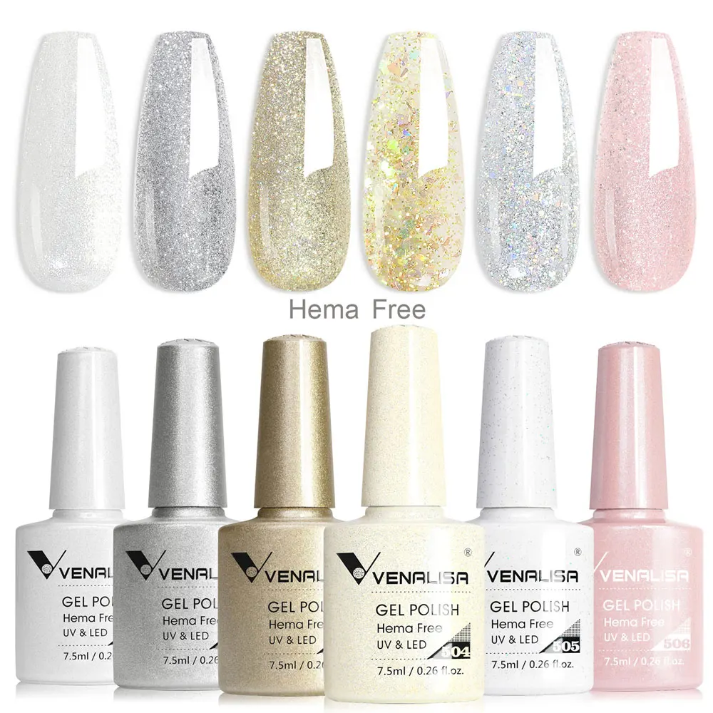 Venalisa Gel-Nagellack-Set, VIP-Kollektion, HEMA-FREI, Nagelgel, rosa Farbe, semi-permanenter Lack, Marken-Geschenkset, 6 Stück x 7,5 ml – Detail 11