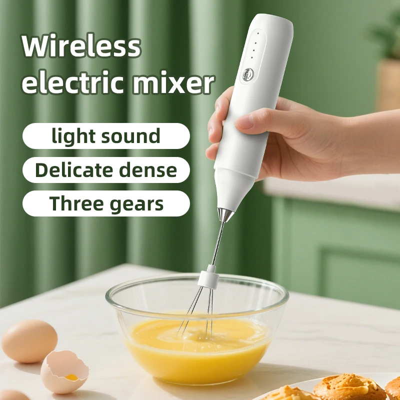 3 Speed Electric Milk Frother, Battery Powered Coffee Whisk Foam Maker for Latte, Matcha, Hot Chocolate, Batteries Not Included