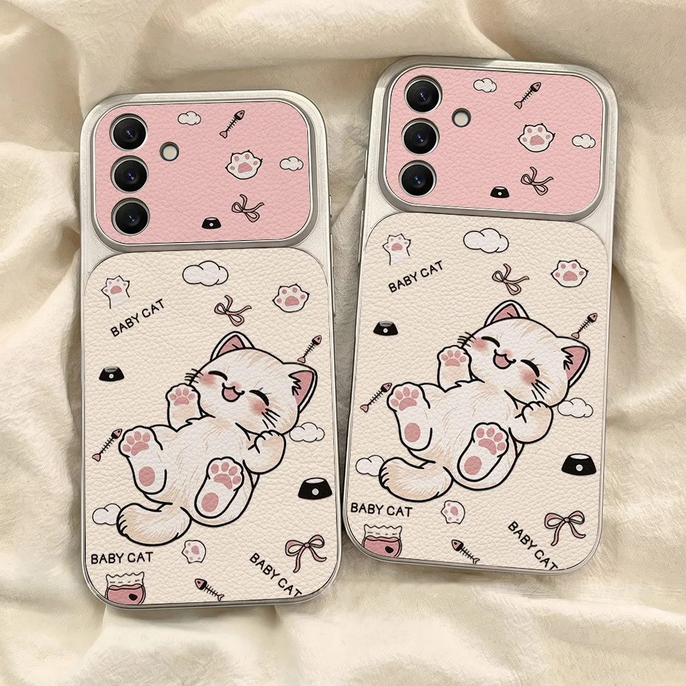 For Samsung Galaxy A56 A55 Case A16 A17 5G A57 A36 A37 A07 A06 A34 A35 A54 A53 A26 A27 A23 A24 A25 Cartoon Cute Cat Phone Cover