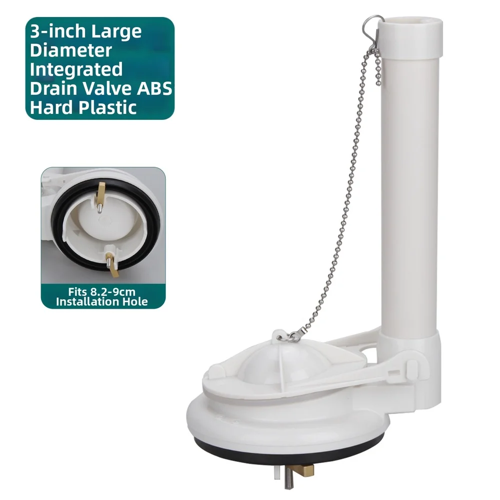 3 Inch Toilet Flush Valve Built with ABS Material Rubber Seal and Copper Weighted Chain for Efficient Drainage