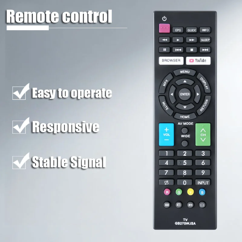 

Applicable to Sharp TV GB275WJSA Remote Control Compatible Replacement Black Color New Condition for Electronic Devices