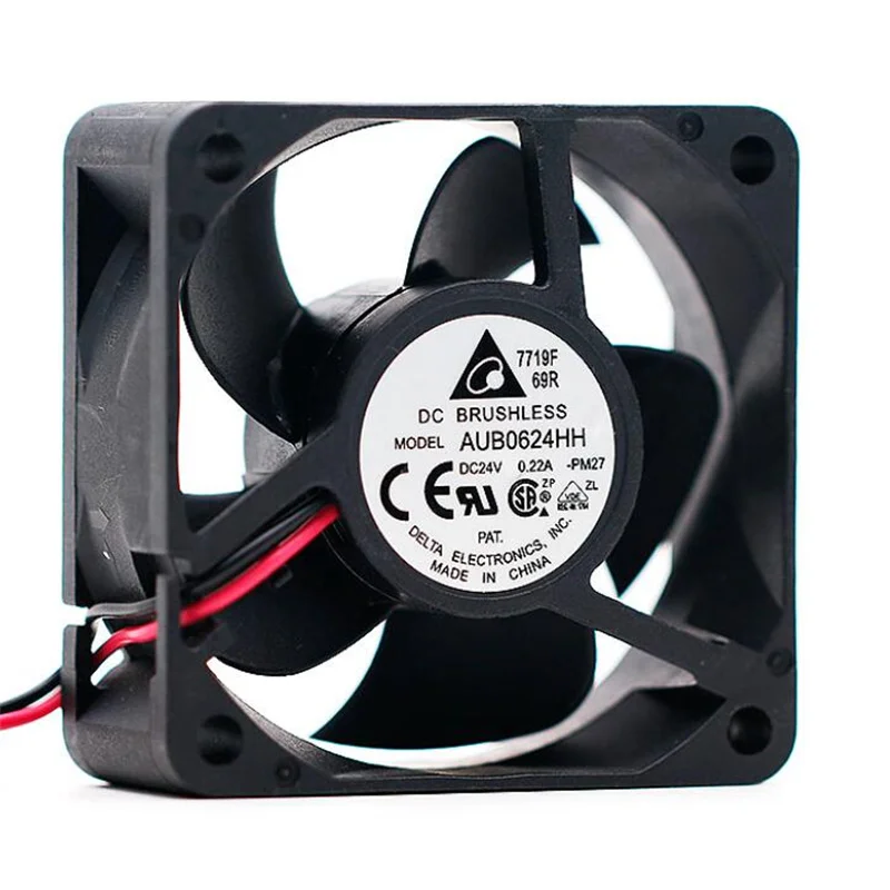 Delta AUB0624HH-ventilador de refrigeración de aire, Original, 6cm, 6025, 24V, 0.22A, 2 líneas