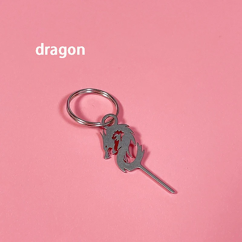 1PC Chinese Zodiac Animal Shape Stainless Steel Needle For Smartphone Sim Card Tray Removal Eject Pin Key Tool Universal Thimble