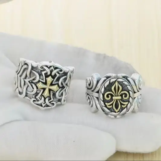 

Европейское и американское панк-кольцо из стерлингового серебра для мужчин и женщин, модное в стиле хип-хоп, ретро, индивидуальное, из тайского серебра, регулируемое.