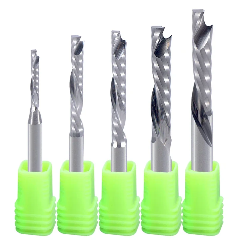 Up Down Cut Milling Cutter Single Flute Compressiom End Mill 3.175/4/5/6/8mm Shank CNC Milling Bit  Woodworking Tools