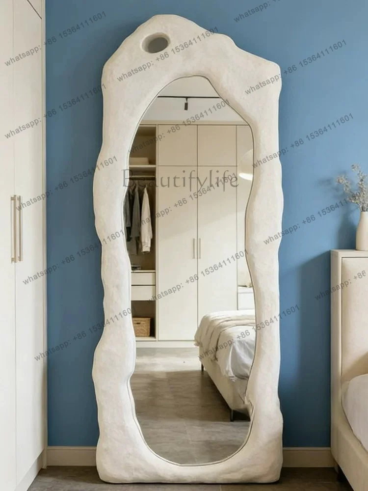 YJ European Wabi‑Sabi Irregular Custom Floor‑Stand Full‑Length Mirror For Retail Clothing Store Setting