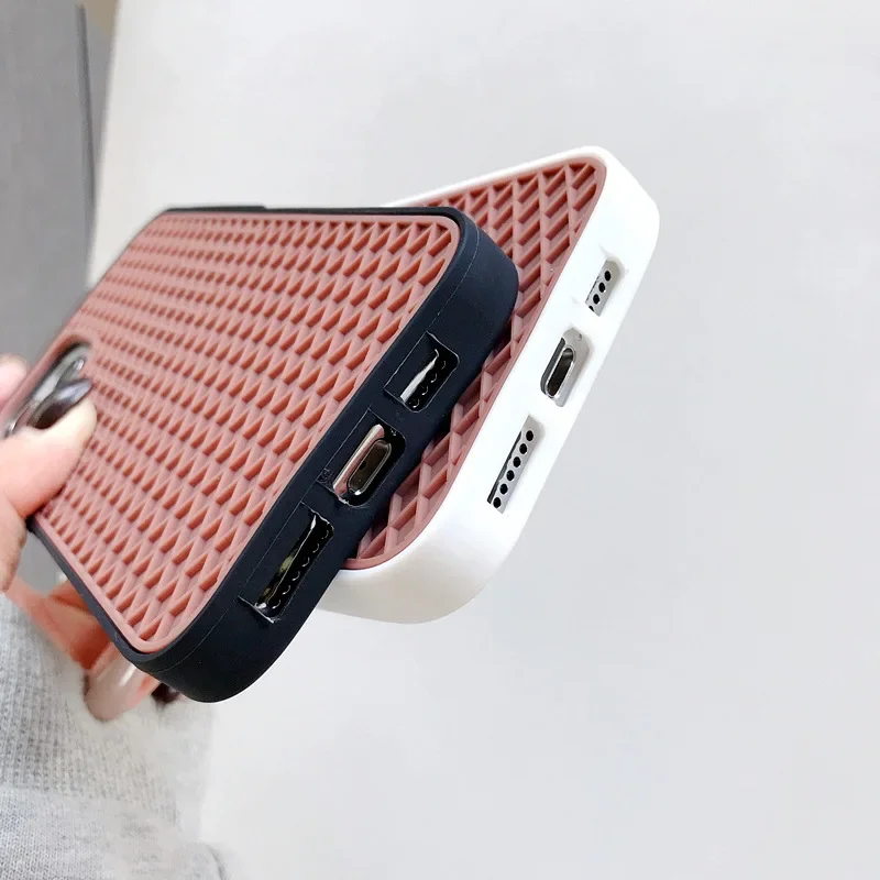 Waffle Sport Shoe Sole Texture Silicone Case for IPhone 12 13 Pro Max XS XR X 8 7 Plus IPone Mini Back-Vans-case Cover