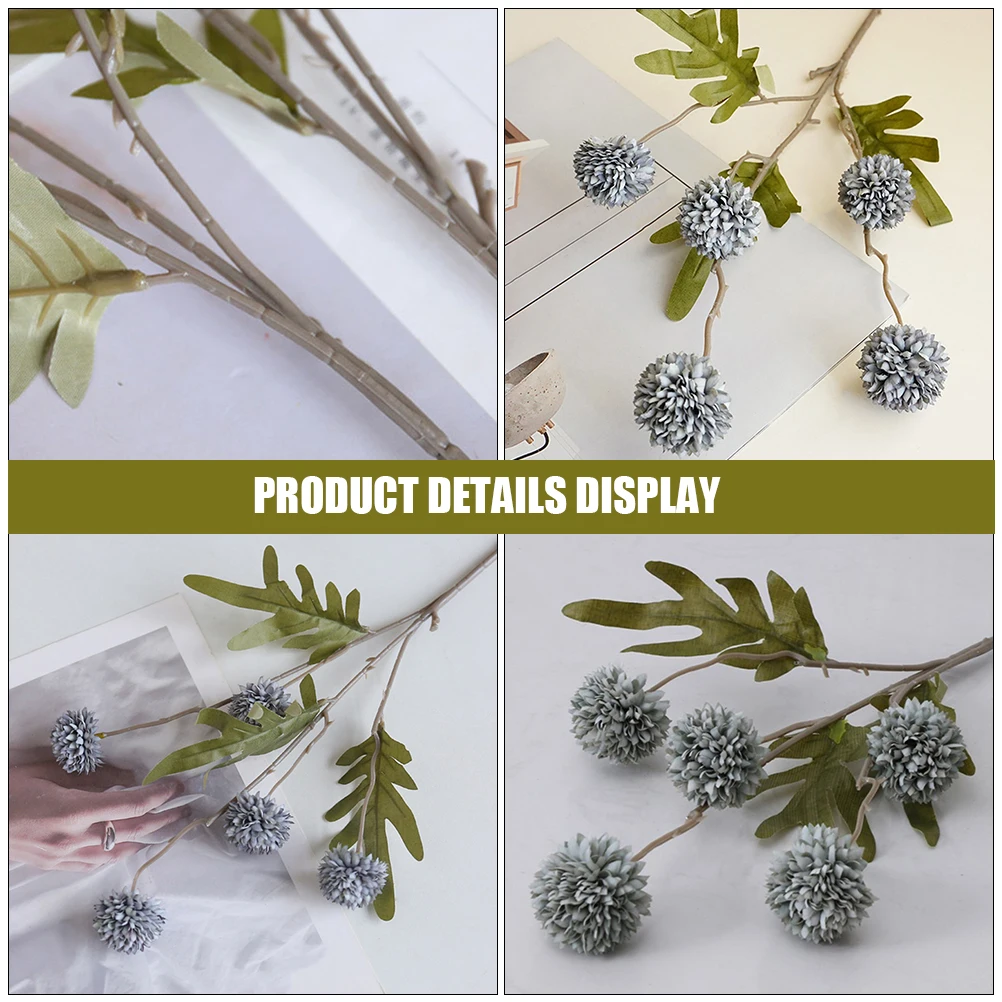 

3pcs Artificial Flowers Wedding Decoration Lifelike Faux Dandelion Mini Balls Autumn White Household Ornament DIY Materials