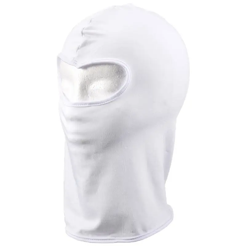 

NEW HOT In Stock-Outdoor Full Face Mask Spandex Balaclava Thin Motorcycle Cycling Ski CS Mask White