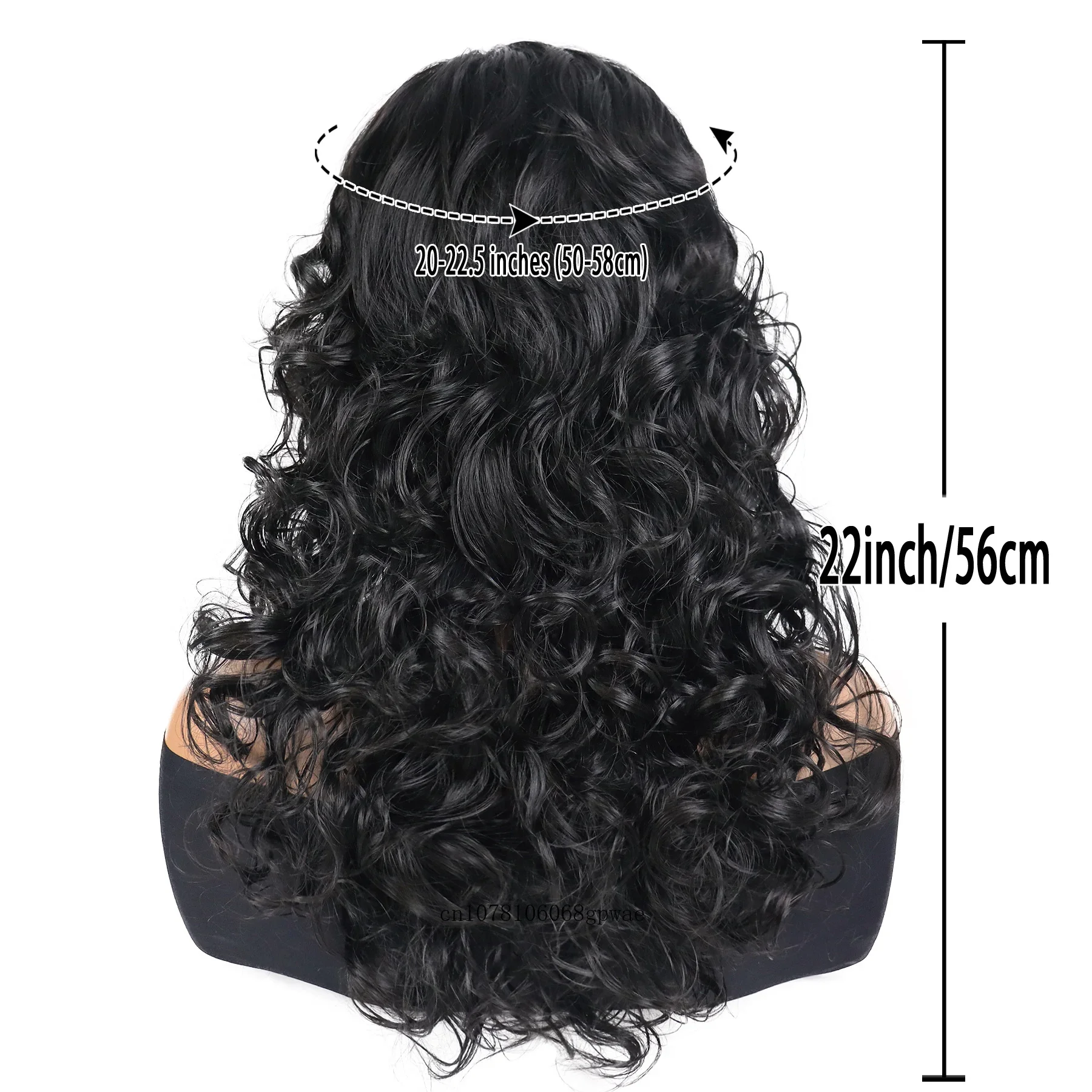 Penteados fofos cabelo sintético preto longo encaracolado peruca ondulada com franja para mulheres fibra saltitante traje de festa diária resistente ao calor