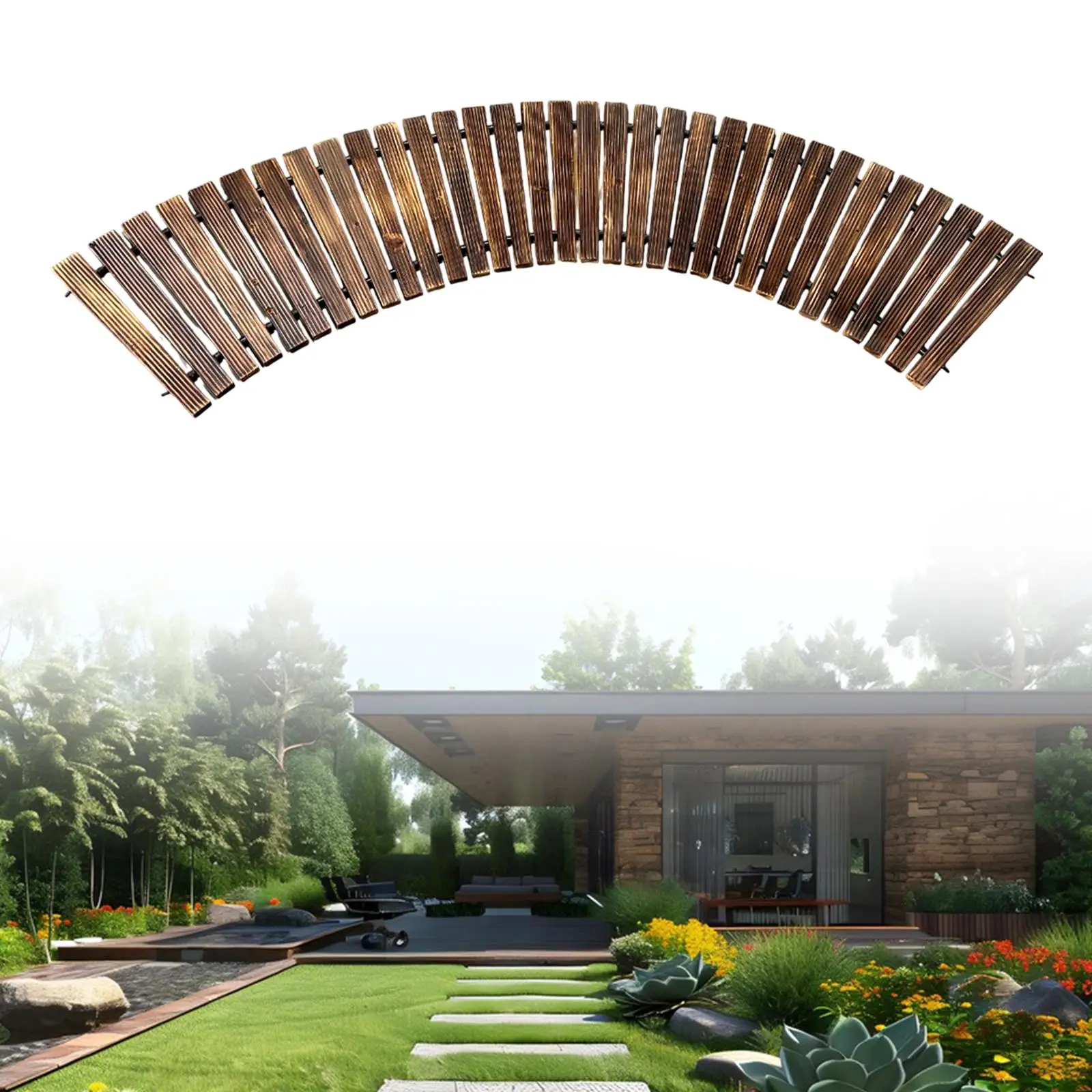 

Открытый сад, деревянная дорожка, прогулка для двора, патио, террасы и декора заднего двора