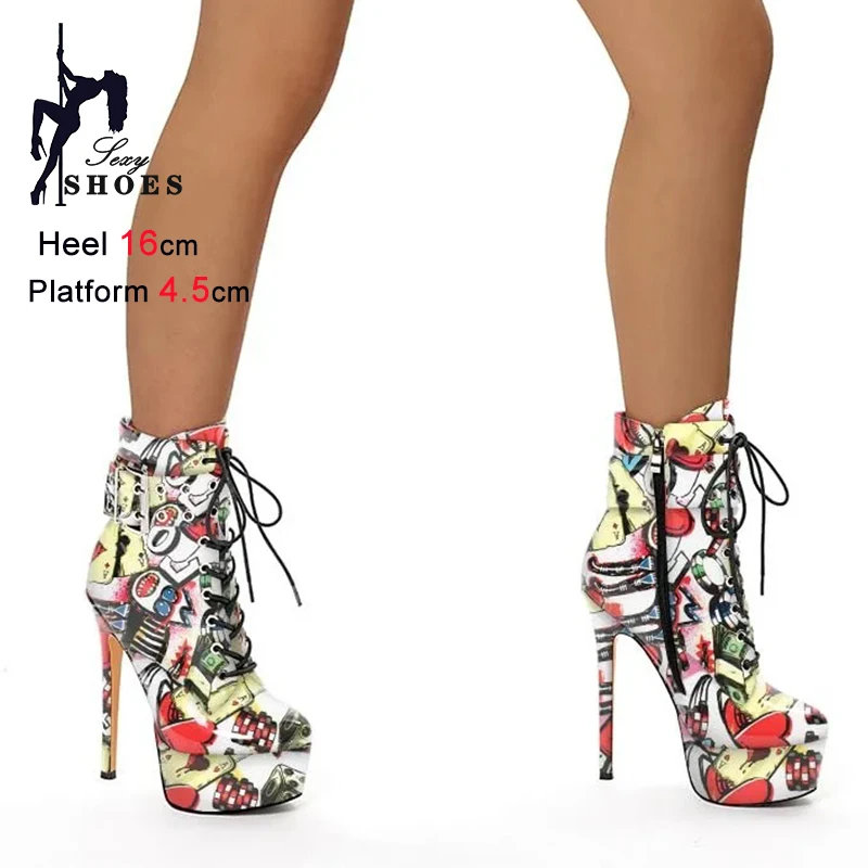 

2025 пикантные ботильоны, внешняя торговля, лакированная кожа, женские короткие ботинки на очень высоком каблуке, модная женская обувь с круглым носком и боковой молнией