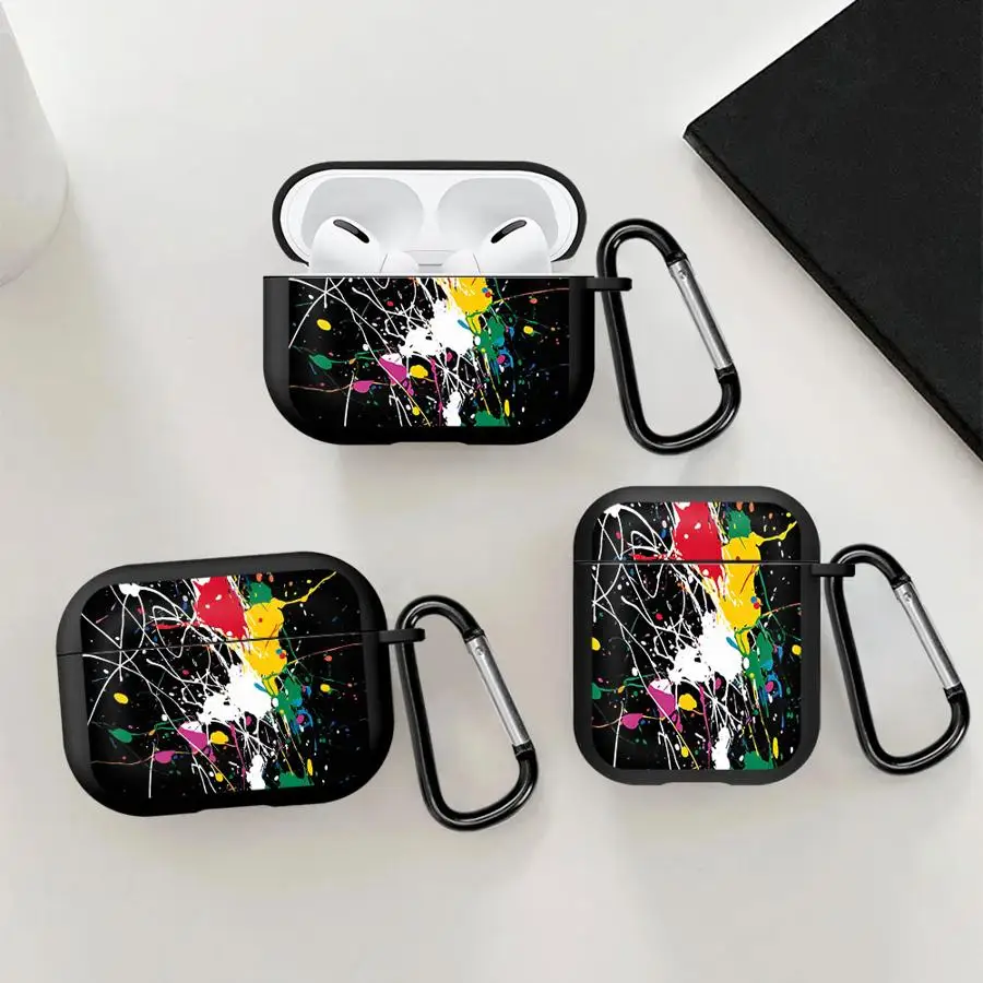 Earphone Cases Cover Case For Airpods Pro 3 1 2 4 Pro2 Pro3 Colorful Splash Art Print