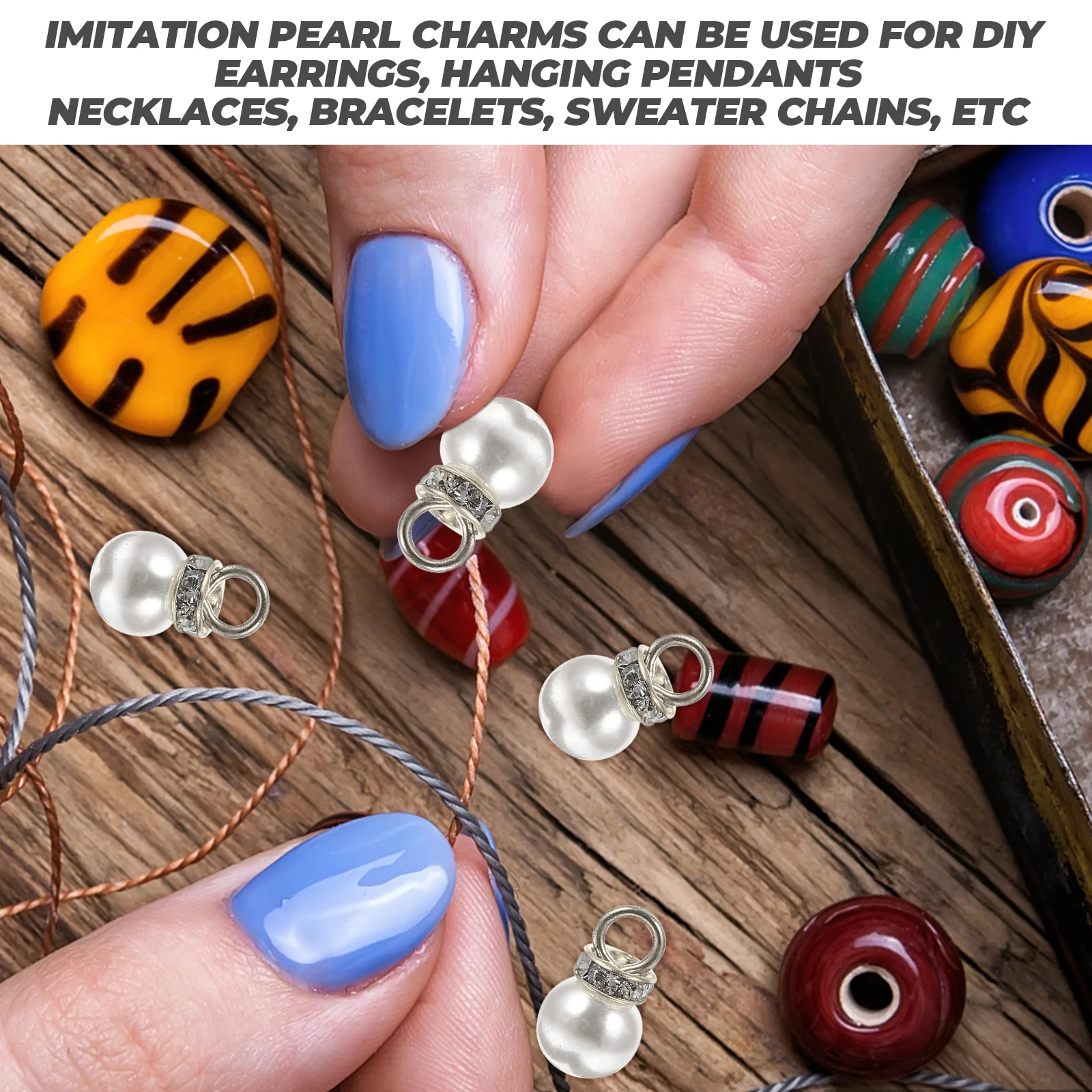 

100Pcs ABS Imitation Charms, Jewelry Making Accessories, Decorative Pendants For Earrings, Bracelets